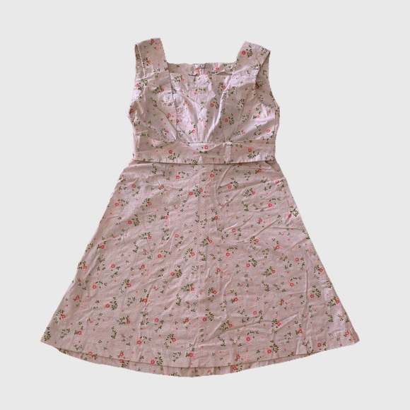 Vintage 60s Handmade Cream Floral Print Mini Dress - Picture 1 of 4